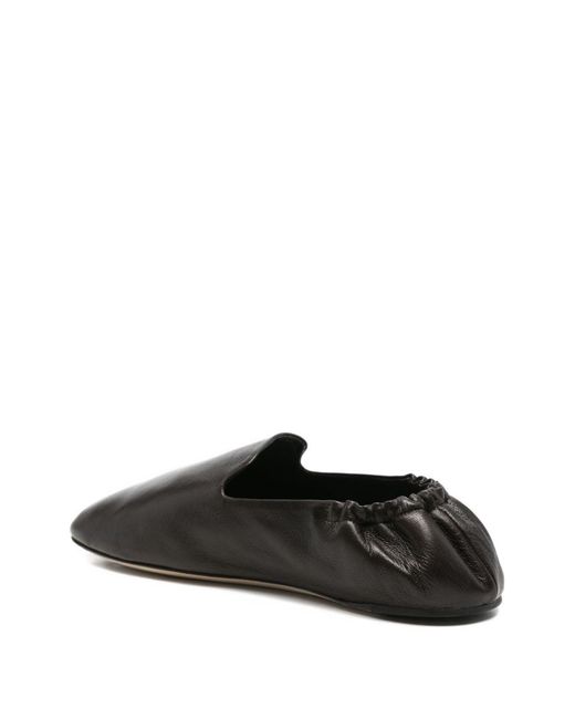 The Row Black Casa Leather Loafers