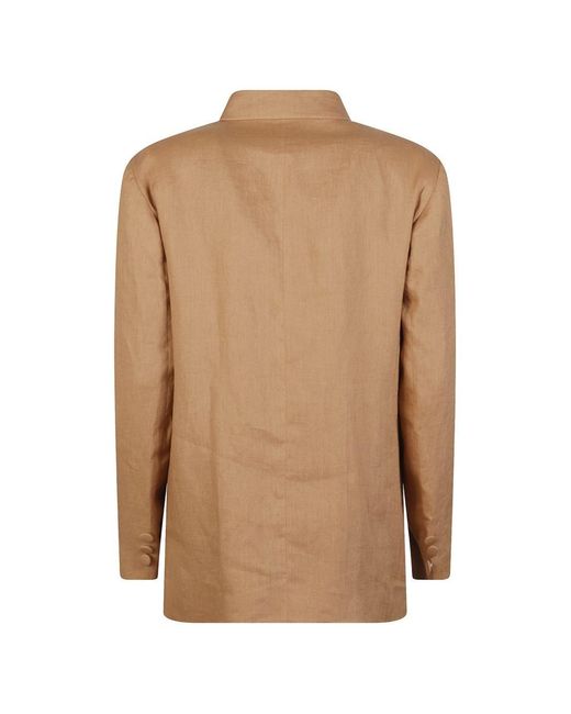 ACTUALEE Natural Double-Breasted Blazer
