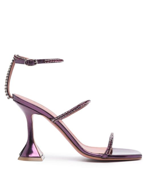 AMINA MUADDI Pink Gilda Mirror 95mm Sandals