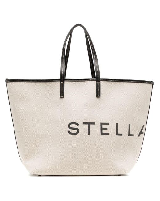 Stella McCartney Natural Logo-print Cotton Tote Bag