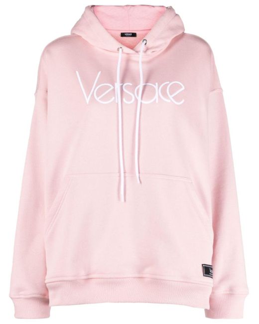 Versace Pink Logo Organic Cotton Hoodie
