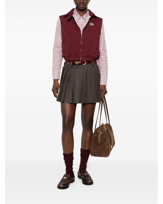 Miu Miu Brown Wool Mini Skirt