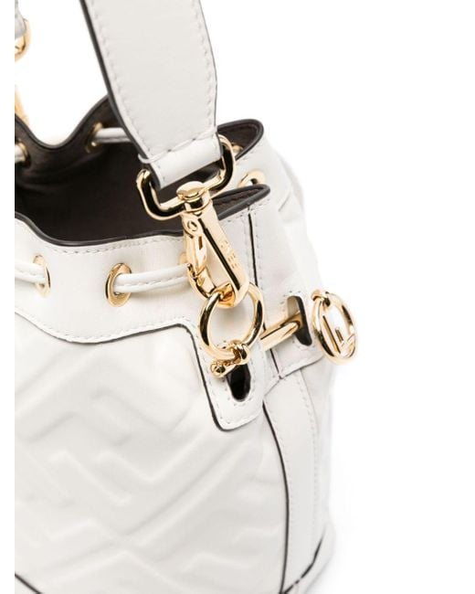 Fendi White Mon Tresor Mini Leather Bucket Bag