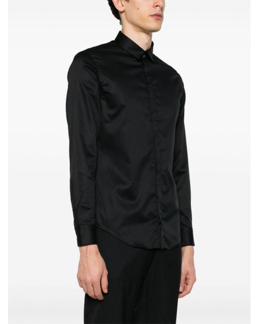 Emporio Armani Black Cotton Shirt for men