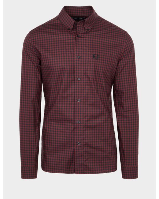 Fred Perry F Perry Gingham Shirt - Exclusive in Purple for Men | Lyst