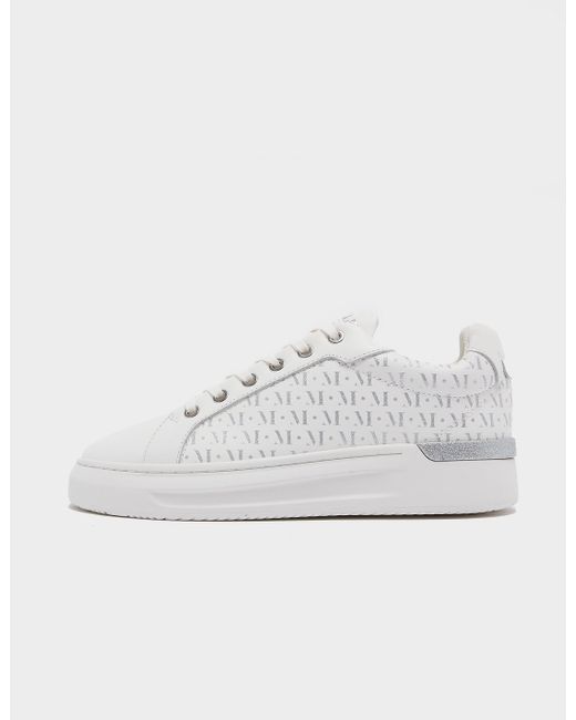 Mallet Leather Grftr Glitter Monogram Trainers in White | Lyst