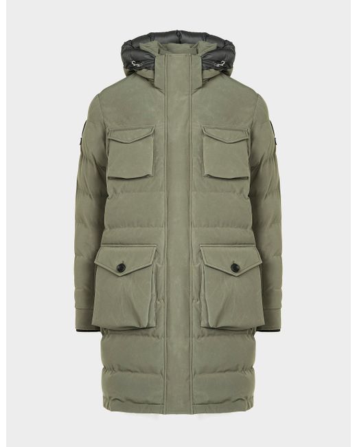 Sandbanks Branksome Long Puffer Jacket Green for Men | Lyst