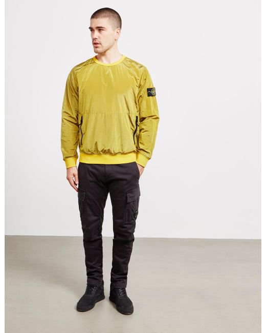 Stone Island Synthetic Nylon Metal Sweatshirt Yellow for Men | Lyst