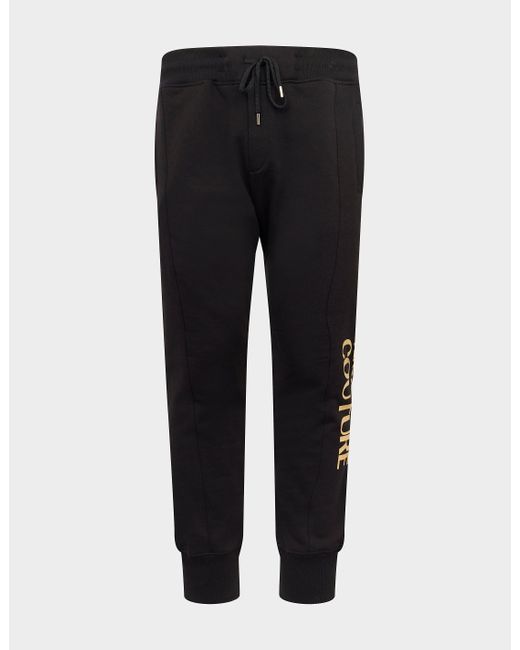 Versace Jeans Couture Gold Text Logo joggers in Black for Men | Lyst UK