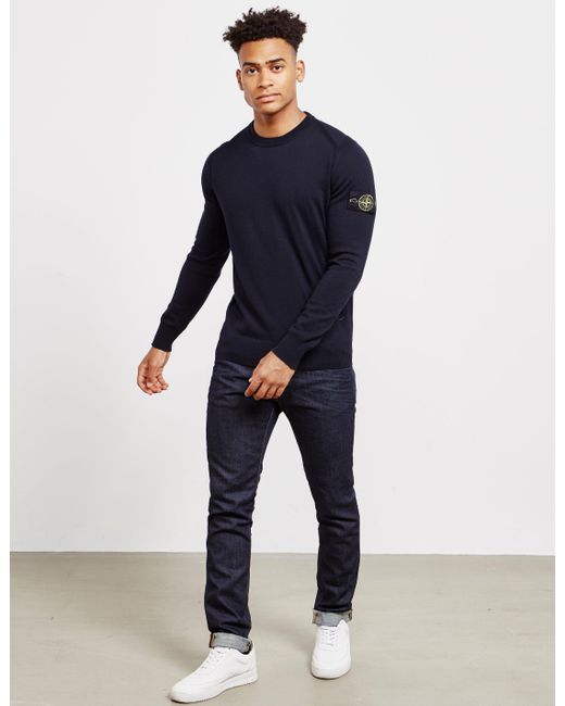 Mens Clothing Sweaters and knitwear Zipped sweaters Stone Island Black Wool Jumper for Men 