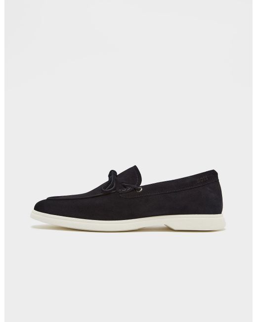 BOSS by HUGO BOSS Suede Sienne Moccasin Shoes in Blue for Men | Lyst UK