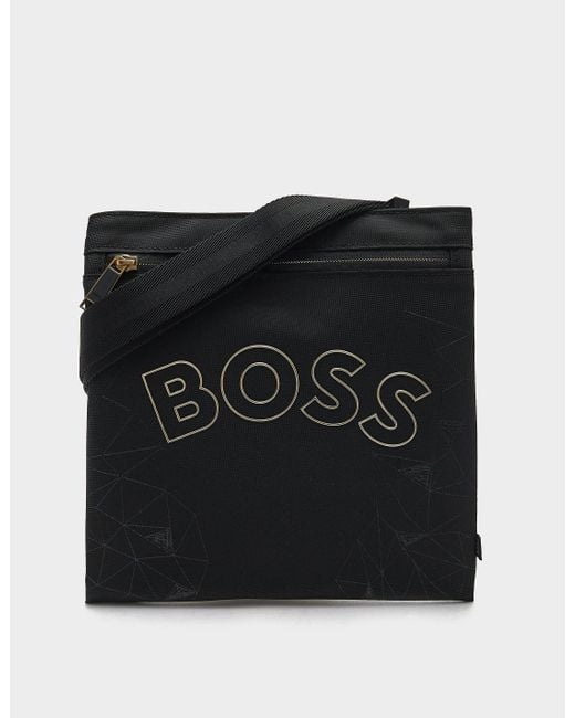 BOSS by HUGO BOSS Catch Grid Crossbody Bag in Black for Men Lyst UK