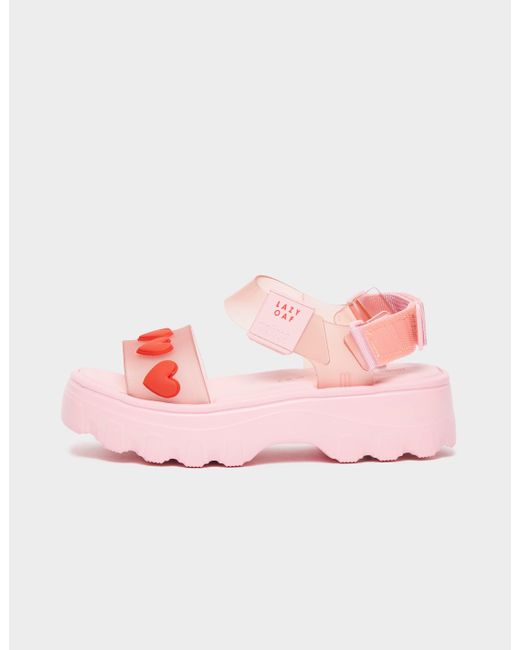 Melissa Synthetic X Lazy Oaf Kick Off Heart Sandals in Pink - Lyst