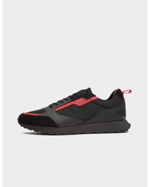 HUGO Synthetic Icelin Run Trainers Multi in Black/Red (Black) for Men - Lyst