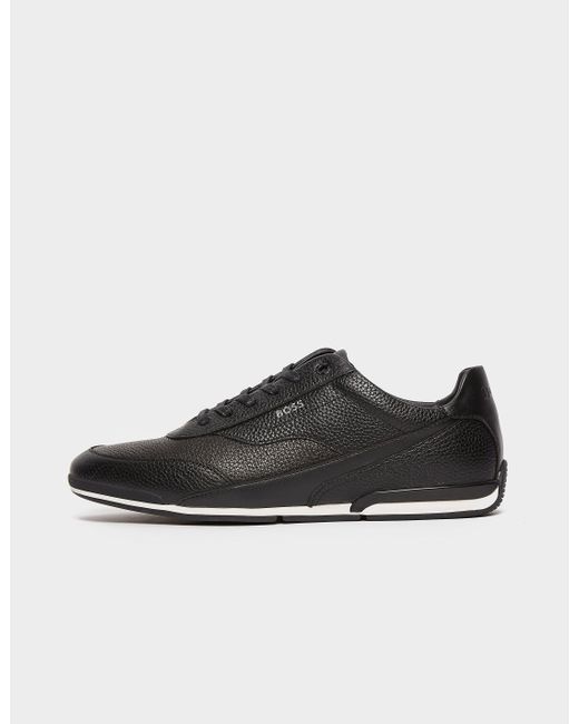 BOSS by HUGO BOSS Leather Saturn Low Trainers in Black for Men - Lyst