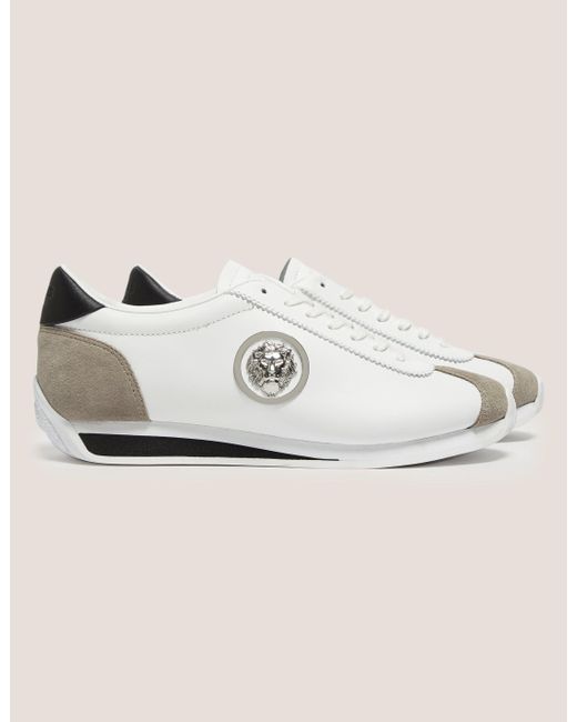 Versus Leather Lion Head Trainers in White | Lyst