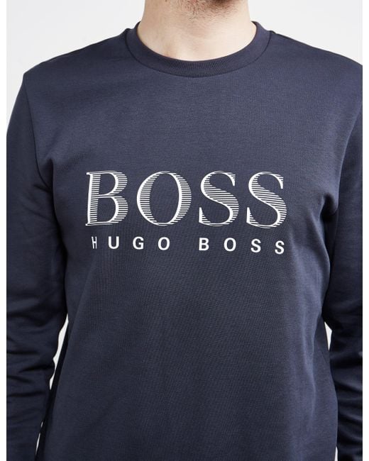 hugo boss sweatshirt navy blue