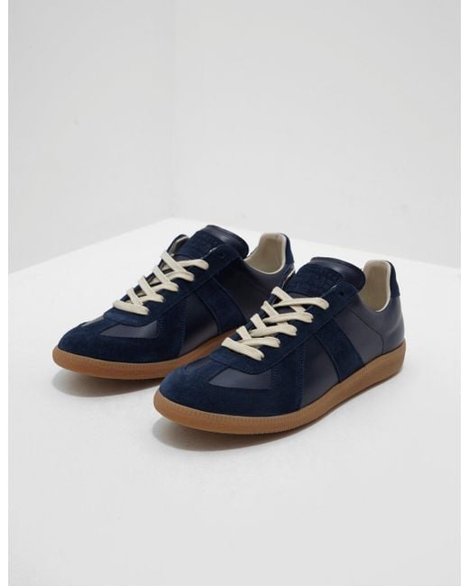 navy blue maison margiela sneakers