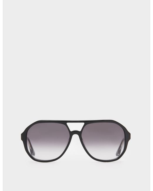 Victoria Beckham Wire Guilloche Sunglasses in Black | Lyst UK