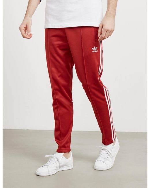 adidas Originals Cotton Mens Beckenbauer Cuffed Track Pants Red for Men | Lyst