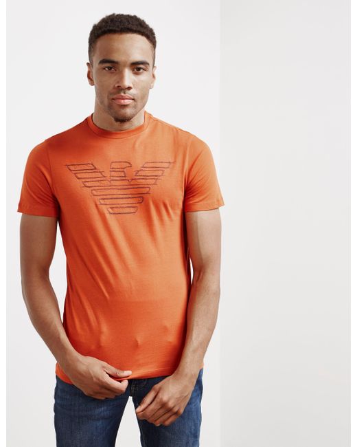 Shirt Eagle T Men's Sketch Sleeve Orange Short OiPZTXlwku