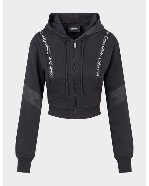 Calvin Klein Cotton Icon Zip Hoodie in Black | Lyst UK