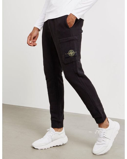 stone island black jogging bottoms