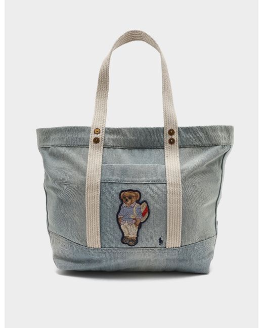 Polo Ralph Lauren Denim Summer Bear Tote Bag in Blue | Lyst UK
