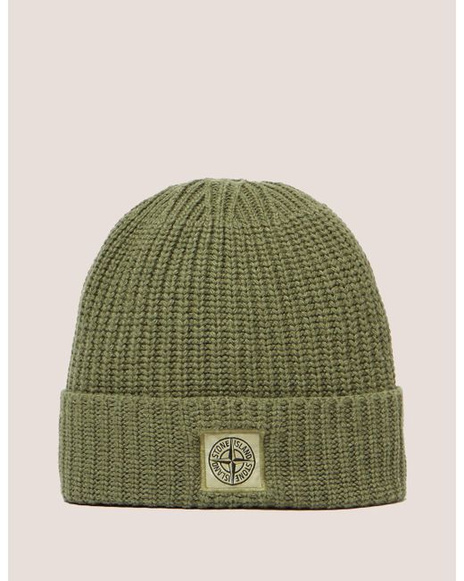 Stone Island Mens Stretch Beanie Olive 