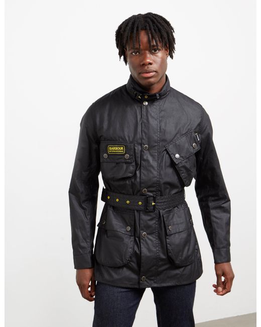 barbour international wax jacket
