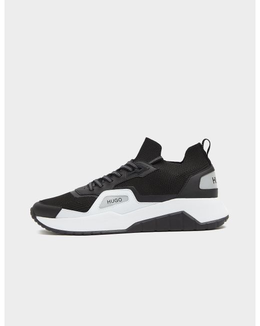 HUGO ATOM RUNN KNSK Black / White - Fast delivery | Spartoo Europe ! - Shoes  High top trainers Men 159,20 €