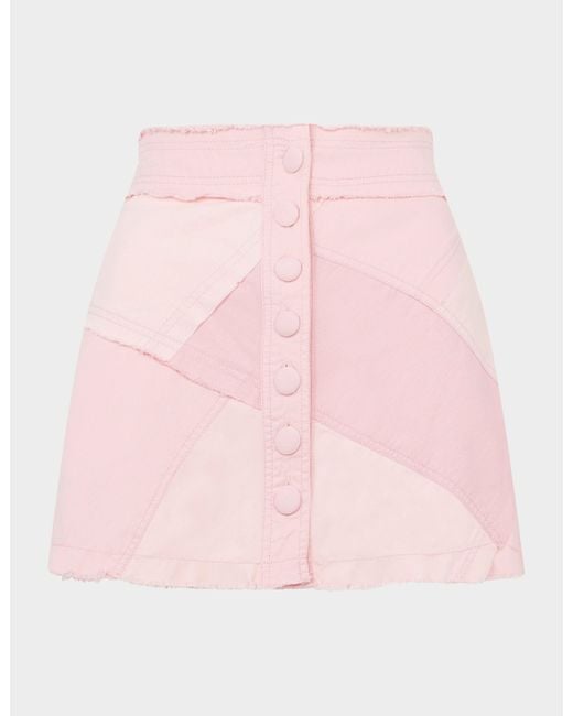 LoveShackFancy Cayde Denim Skirt in Pink | Lyst Canada