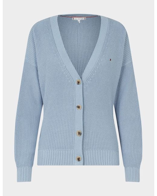 Tommy Hilfiger Hyna Cable Knit Cardigan in Blue | Lyst