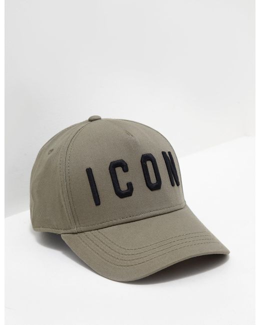 DSquared² Cotton Mens Icon Cap Olive in 