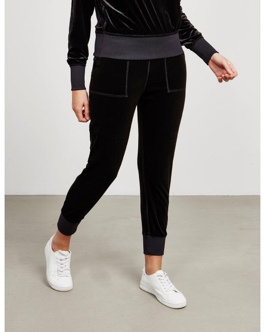 Bone Womens Velvet Track Pants Black 