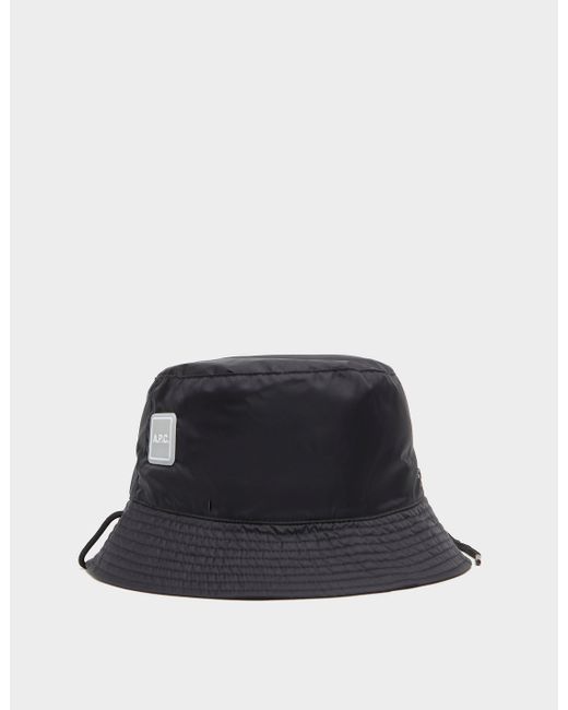 A.P.C. Logo Nylon Bucket Hat in Black for Men | Lyst