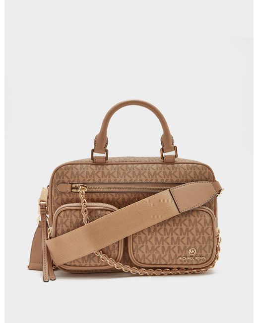 Michael Kors Canvas Elliot Signature Camera Bag in Brown Lyst UK