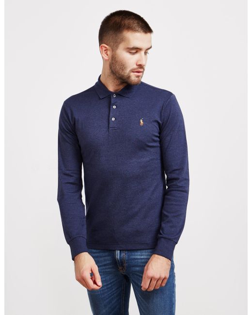 polo ralph lauren stretch long sleeve polo shirt