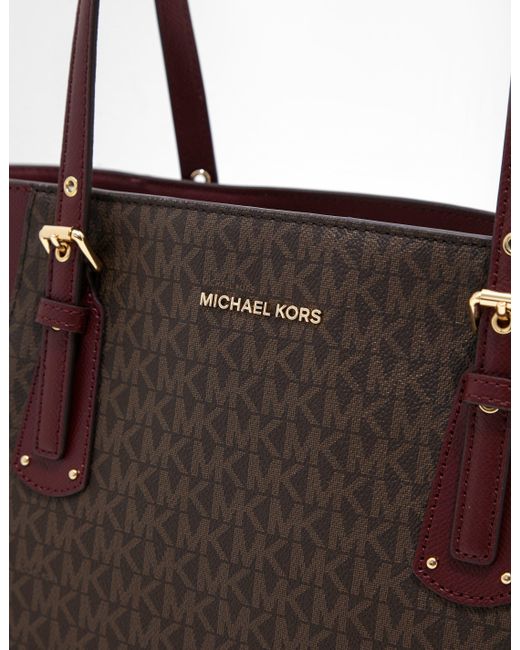 Tote Red Lyst Bag Kors Michael Canvas Signature Voyager l1JuFT3Kc