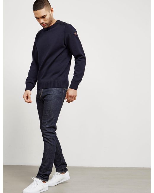 Button Shoulder Jumper Navy Blue 