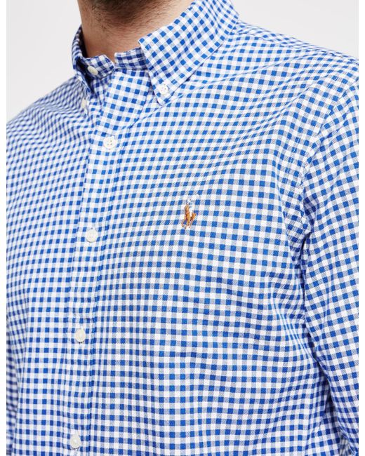 ralph lauren blue gingham shirt