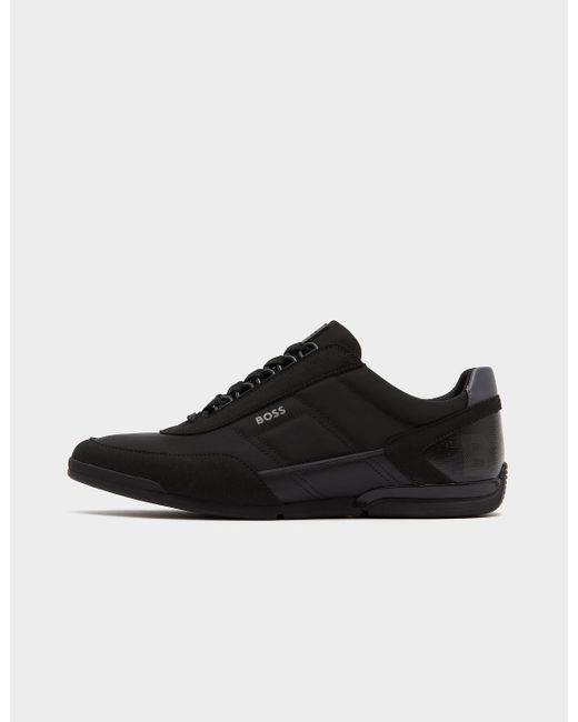 BOSS by HUGO BOSS Leather Saturn Low Trainers in Black for Men | Lyst UK