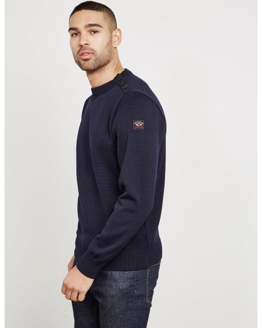 Button Shoulder Jumper Navy Blue 