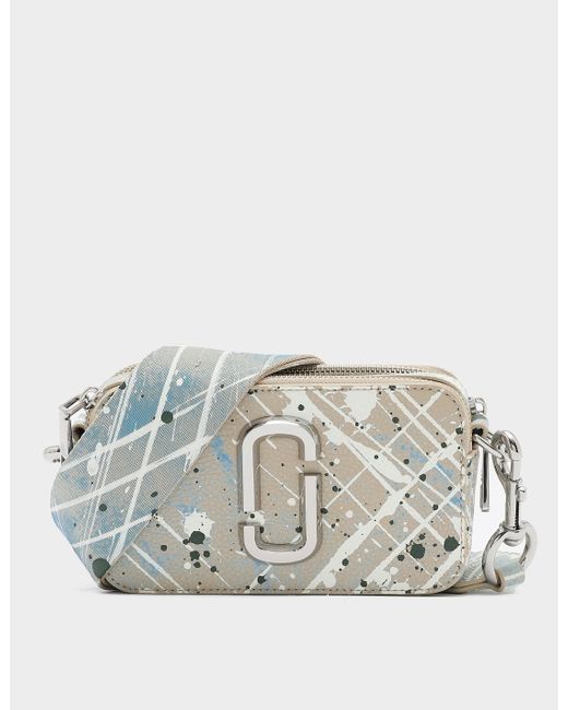 Marc Jacobs Leather Splatter Snapshot Bag in White Lyst UK