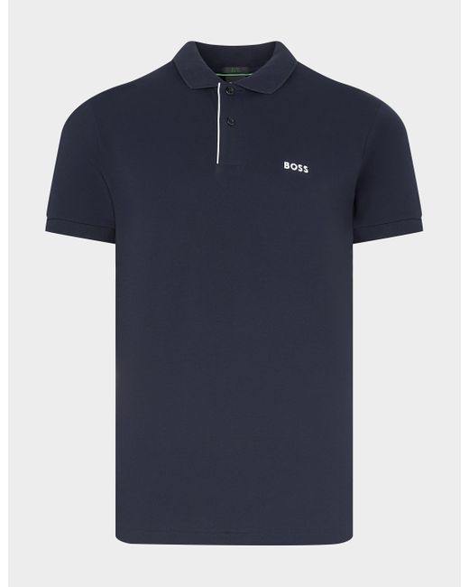 Boss By Hugo Boss Paule 2 Glitch Polo Shirt Blue For Men Lyst 