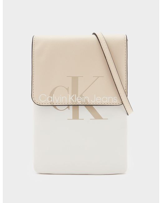 Calvin Klein Hero Phone Crossbody Bag Multi in Brown/White (White) Lyst Canada
