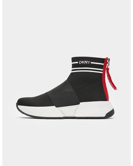 DKNY Marini High Top Sock Trainers in Black | Lyst