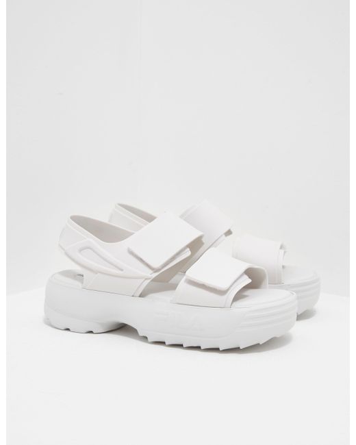 white fila sandals