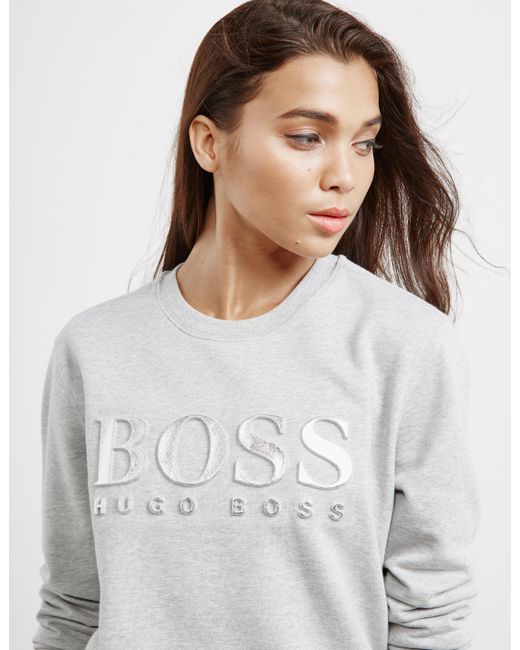 BOSS by HUGO BOSS Womens 3d Logo Sweatshirt - Online Exclusive Grey in Gray  | Lyst