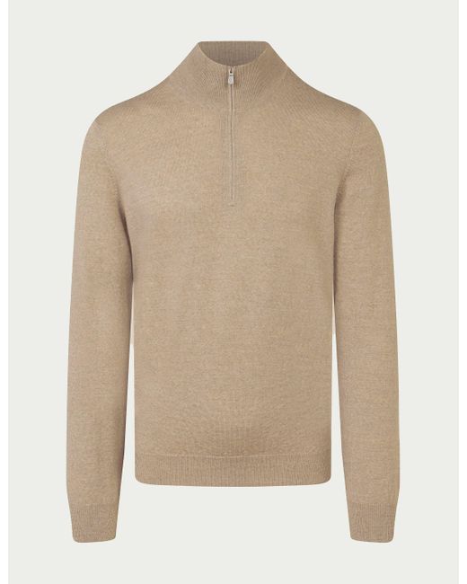 Gran Sasso Cashmere Zip Knit Jumper in Brown for Men Lyst